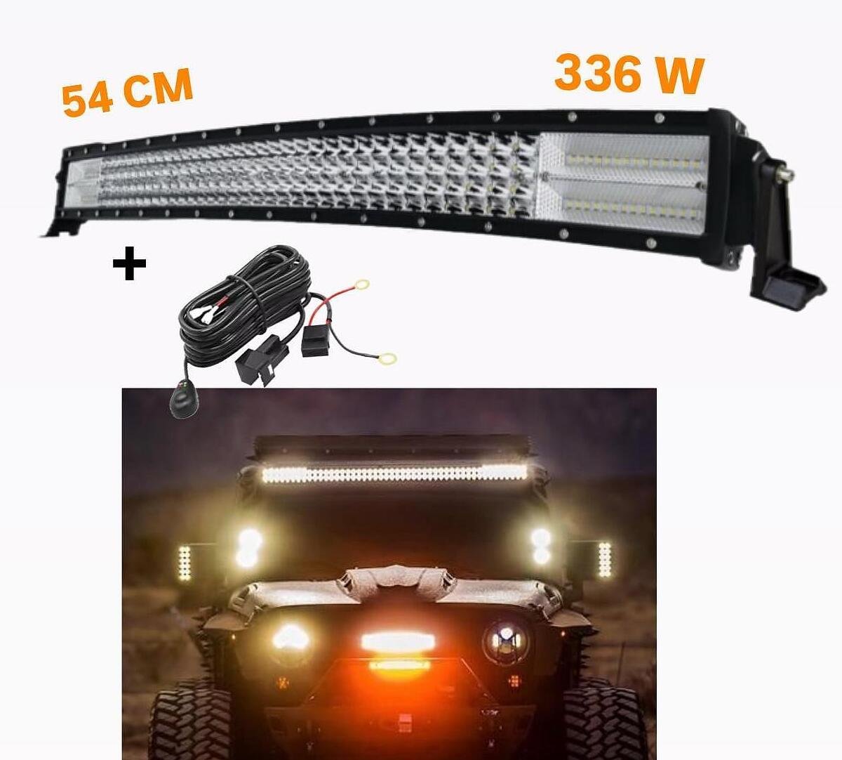 СУПЕР МОЩЕН Led Bar извит 54 СМ 336 W 7D 12V 24V