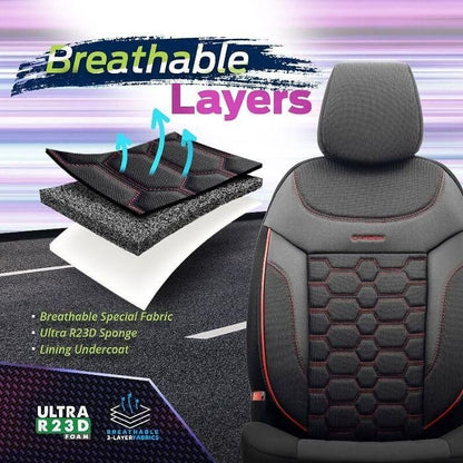 Otom Carbon CRB3402 Seat Upholstery (black/red)
