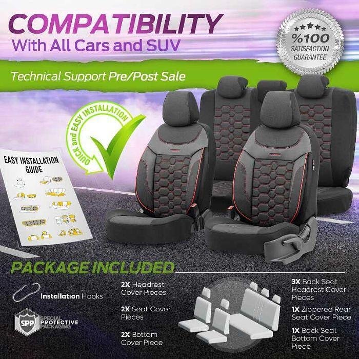 Otom Carbon CRB3402 Seat Upholstery (black/red)