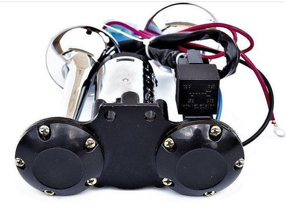 Тромба 12V, 125dB, двойна, с интегриран компресор, хром