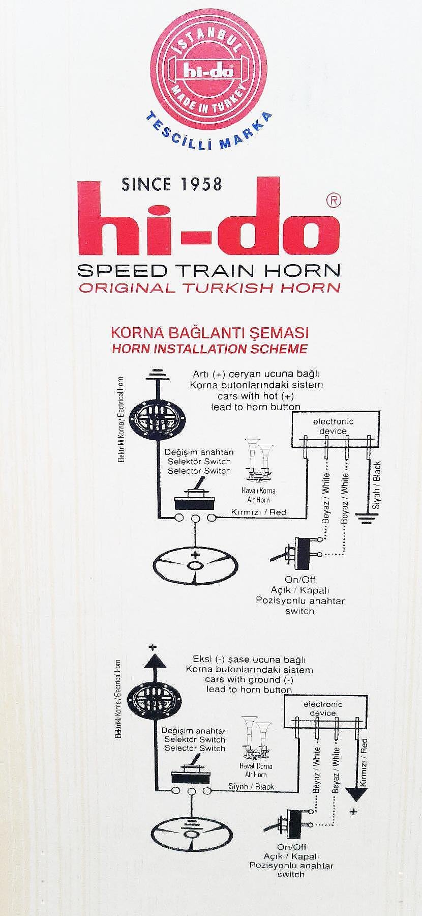 Horn 12V, 135db, TGV HI-DO, with two melodies, black