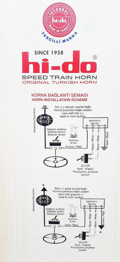 Horn 12V, 135db, TGV HI-DO, with two melodies, black