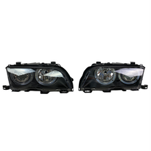 Тунинг фарове за BMW E46 седан (1998-2001) - черни с led ангелски очи