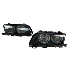 Тунинг фарове за BMW E46 седан (1998-2001) - черни с led ангелски очи