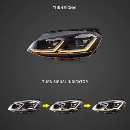 Тунинг led фарове за VW GOLF 7 (2014-2018) черни - Silver line