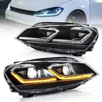 Тунинг led фарове за VW GOLF 7 (2014-2018) черни - Silver line