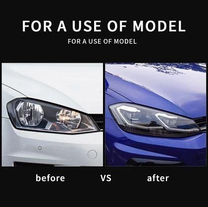 Faruri LED tuning pentru VW GOLF 7 facelift (2018-2021) negre - Silver line