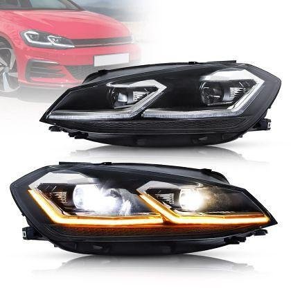 Faruri LED tuning pentru VW GOLF 7 facelift (2018-2021) negre - Silver line