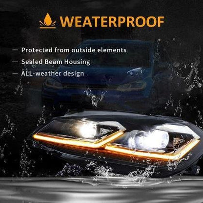 Faruri LED tuning pentru VW GOLF 7 facelift (2018-2021) negre - Silver line