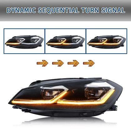 Faruri LED tuning pentru VW GOLF 7 facelift (2018-2021) negre - Silver line