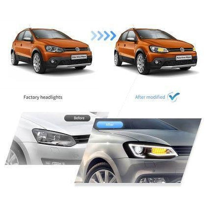 Тунинг led фарове за VW POLO (2009-2017) - черни