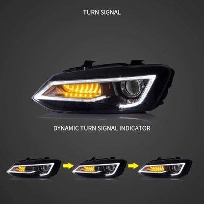 Тунинг led фарове за VW POLO (2009-2017) - черни