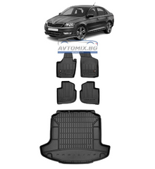 Rubber Floor Mats Sets for Skoda Rapid 2012-2022, ProLine 3D