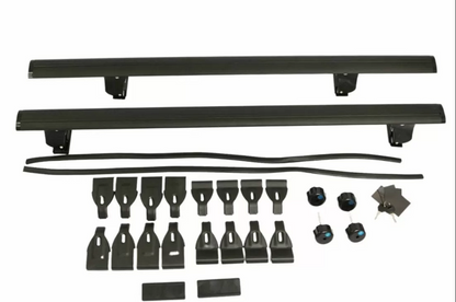 Universal Aluminum Car Roof Cross Bars Without Rails - 135cm, with Lock - Matte Black