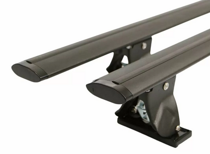 Universal Aluminum Car Roof Cross Bars Without Rails - 135cm, with Lock - Matte Black