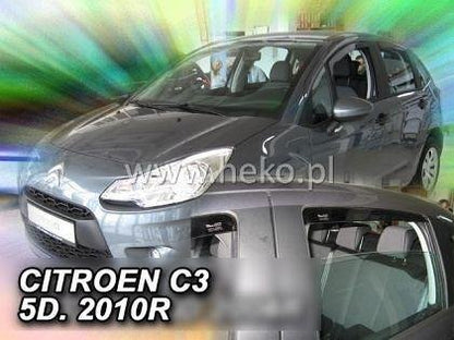 Wind Deflectors for CITROEN C3 II (2009-2017) 5-door - 4 pcs. front and rear