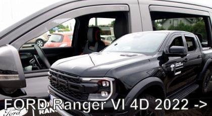 HEKO Wind Deflectors for Ford Ranger (2022+) - 4 pcs. front and rear
