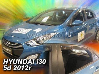 HEKO Wind Deflectors for HYUNDAI i30 (2012-2017) 5-door - 4 pcs., front and rear