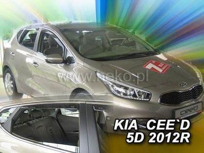 HEKO Wind Deflectors for KIA CEED (2012+) 5-door - 4pcs. front and rear