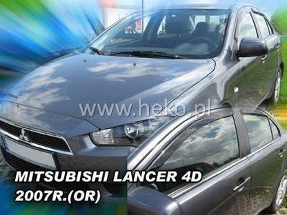 Deflectoare de vânt HEKO pentru MITSUBISHI LANCER (2007+)OR 4/5 uși - 4 buc. față și spate adezive