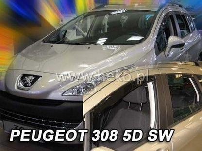 HEKO Wind Deflectors for PEUGEOT 308 (2007-2013) Combi - 4 pcs. front and rear