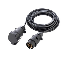 Trailer Power Cable with 7-Pin Plug and Socket, 5 Meters, Carmotion